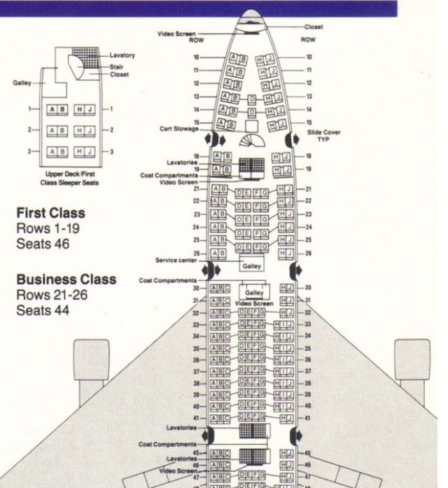 Aircraft seat map example