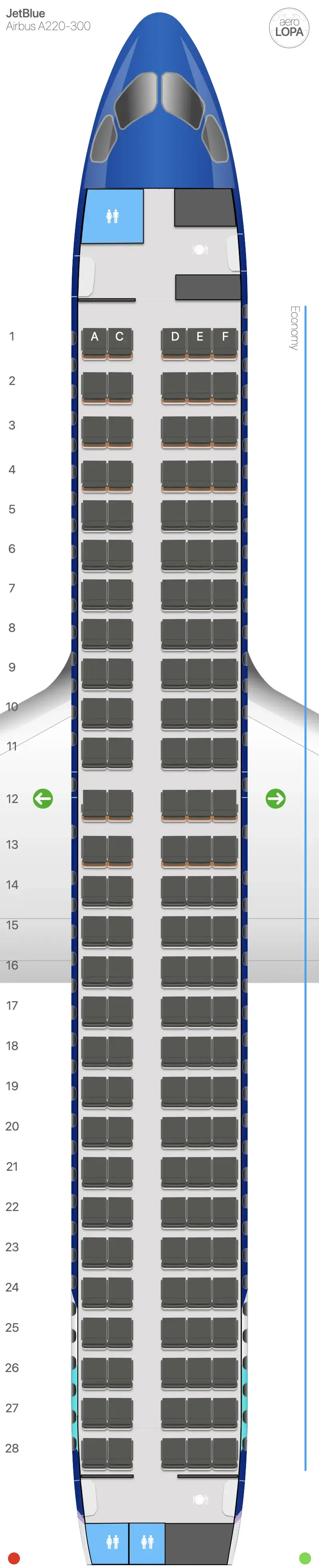 b6-220 seat map