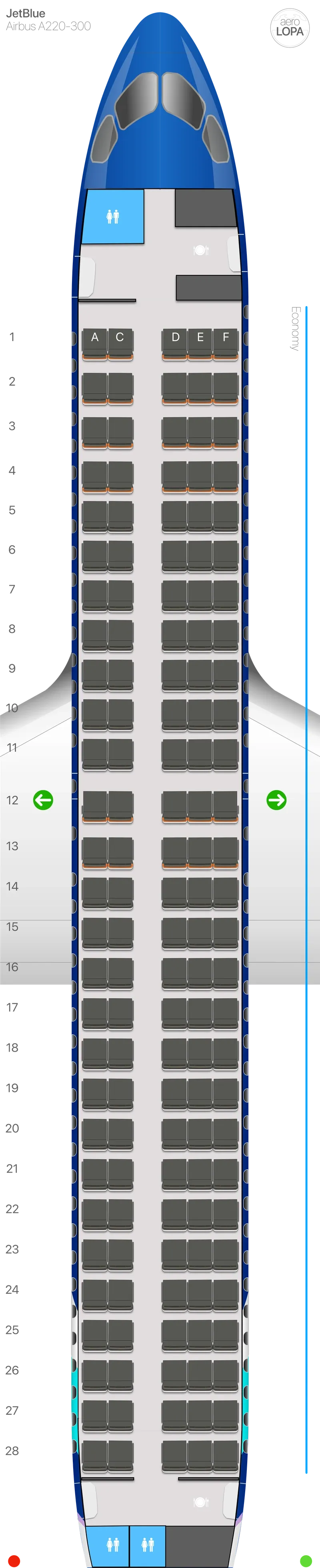 b6-220 seat map