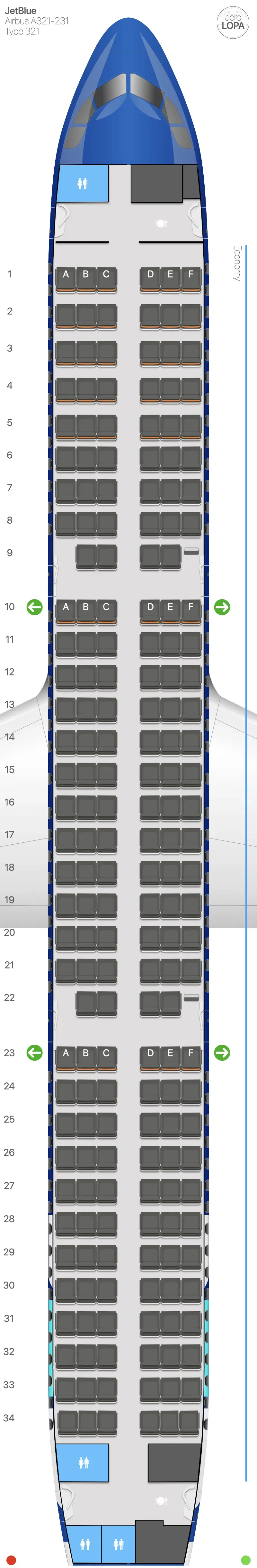 b6-321 seat map