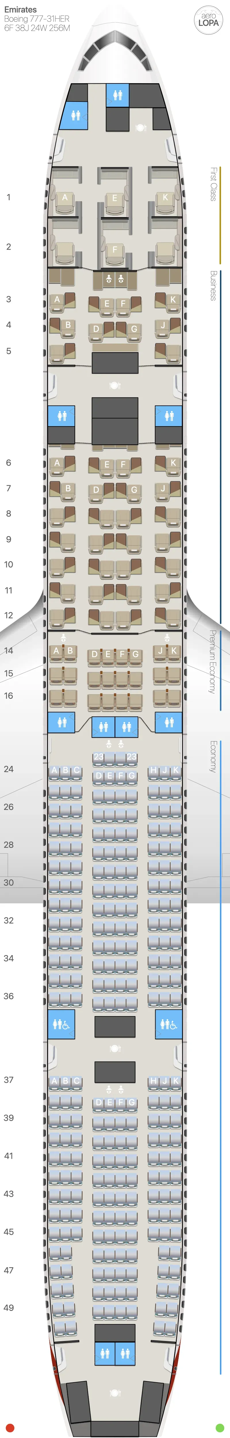 ek-77wt seat map