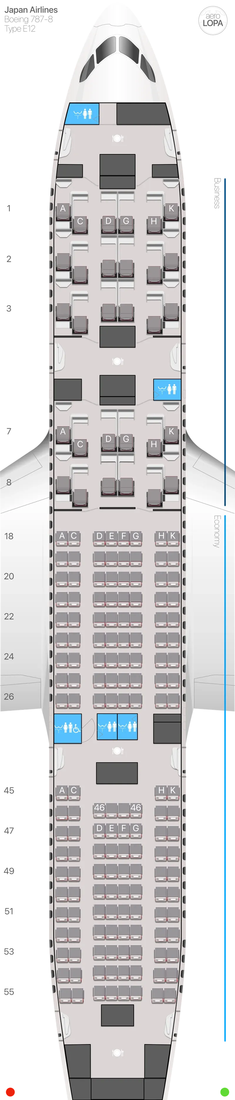 JL Boeing 787-8 (International | Apex) Seat Map | AeroLOPA