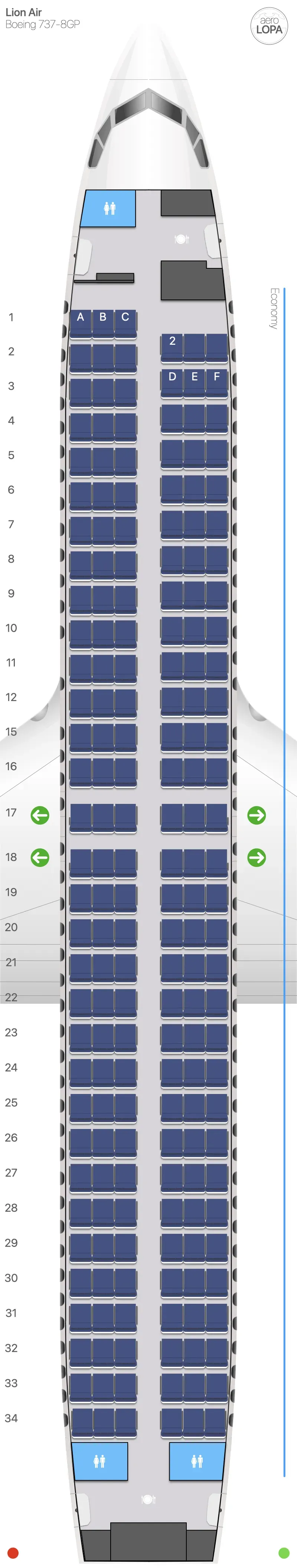 jt-738 seat map