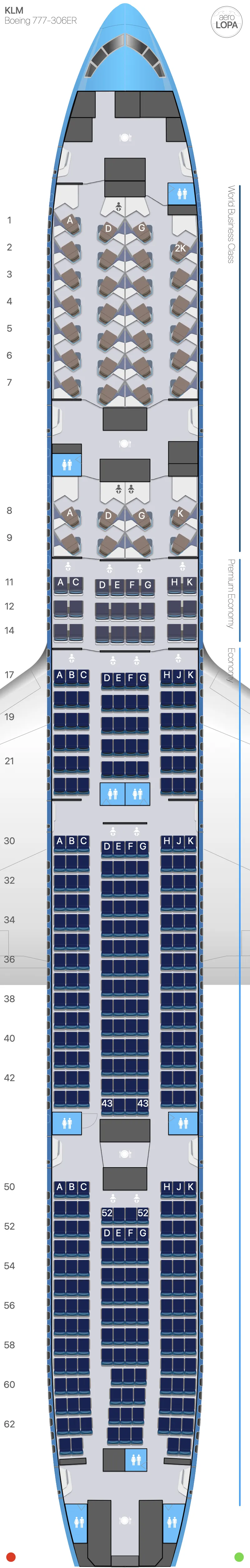 kl-77w seat map