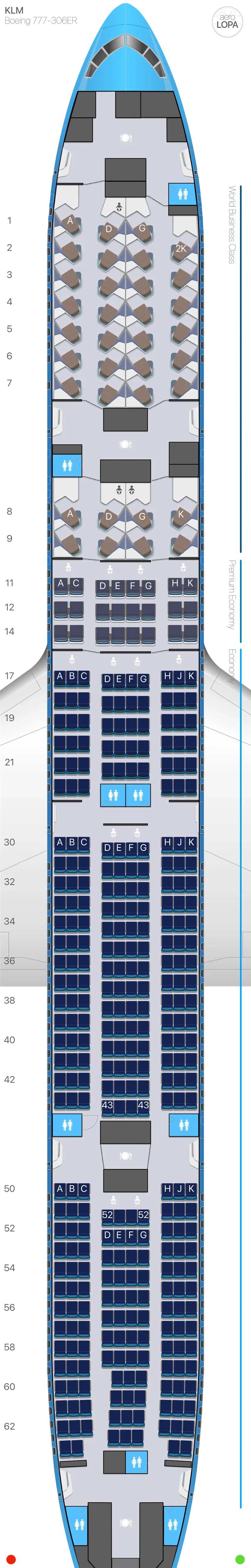 kl-77w seat map