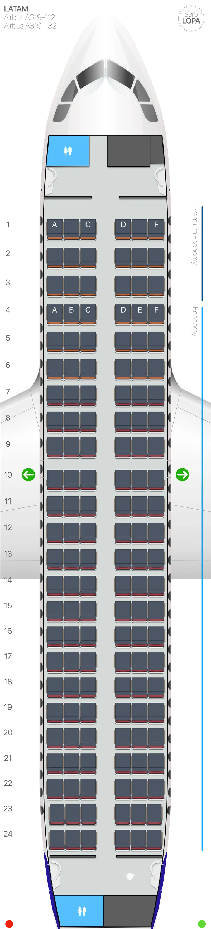 la-319-1 seat map