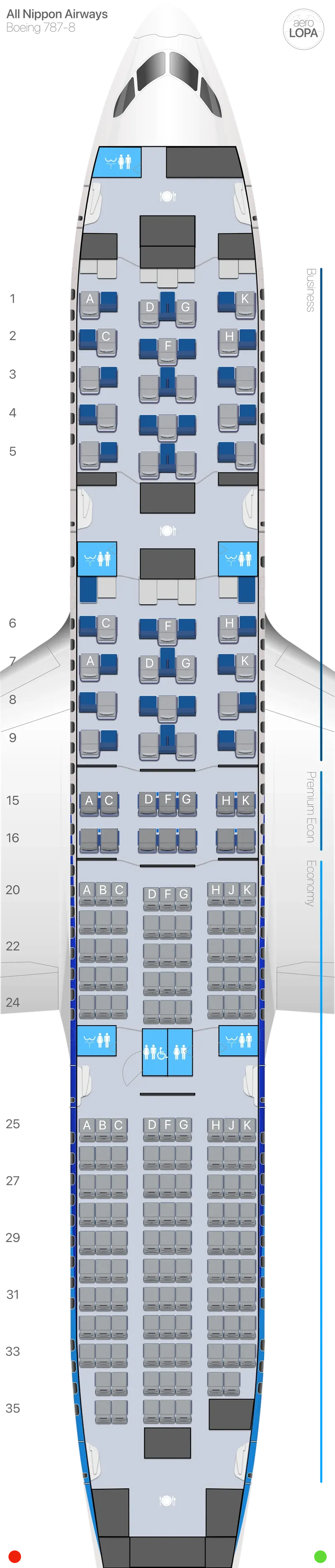 その他 ANABOEING 787-8 NH Boeing 787-8 (International) Seat Map | AeroLOPA