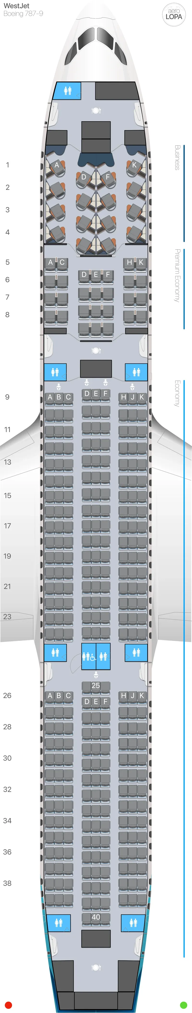 WS Boeing 787-9 Seat Map | AeroLOPA